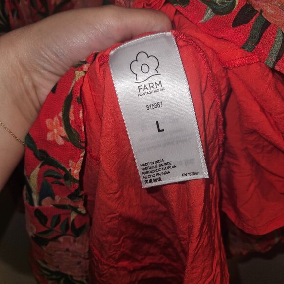 FARM RIO Red pineapple bloom v neck mini dress *flawed* - Picture 7 of 12